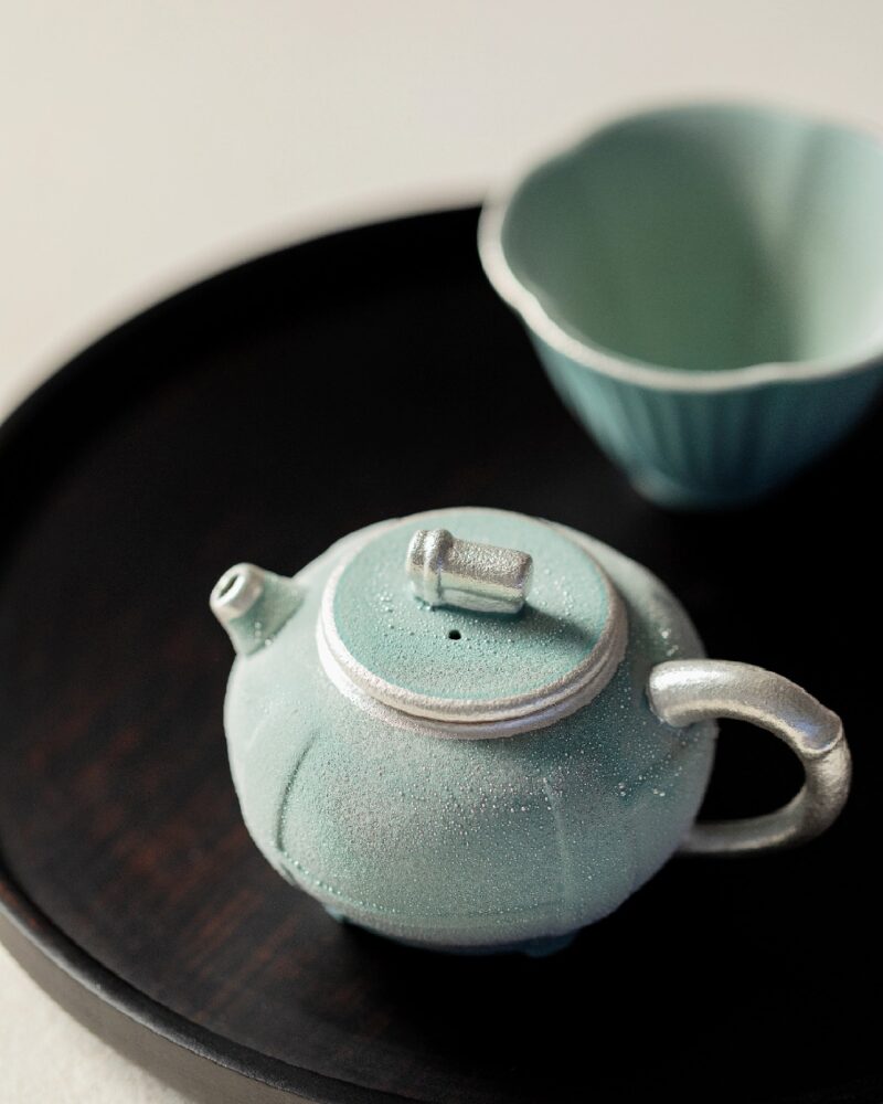 Handmade Silver Glazed Ceramic Morning Dew 100ml Chinese Teapot