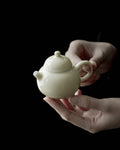 Elegant Ceramic Yellowish White 100ml Chinese Teapot