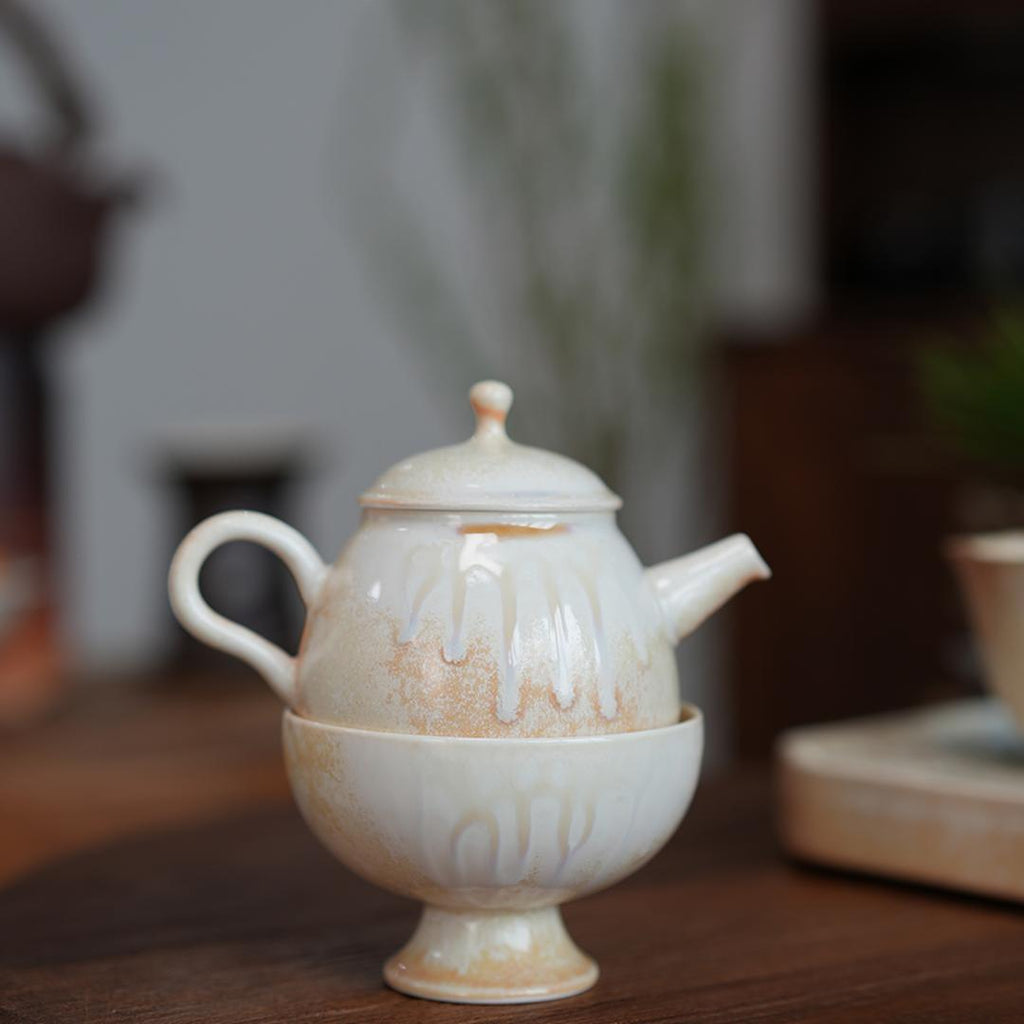 Gradient Glaze Ceramic Queen Conch Color 160ml Kung Fu Teapot