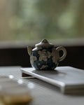 Hand-painted Japanese Style Qinghua Powder Glaze Ceramic Blue-and-white flying crane floral 120ml Chinese Teapot